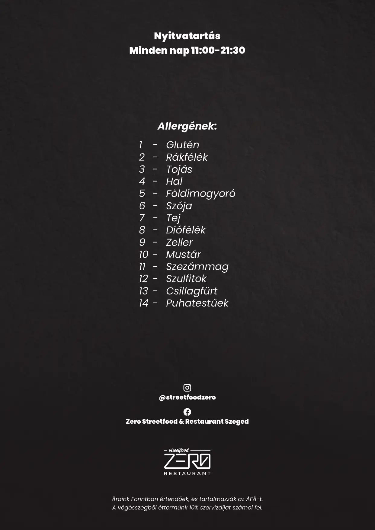 Zero menu #11
